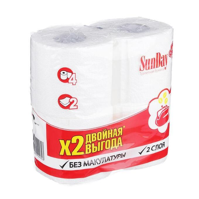 Туалетная бумага SunDasy 2-х.сл.4 рул.