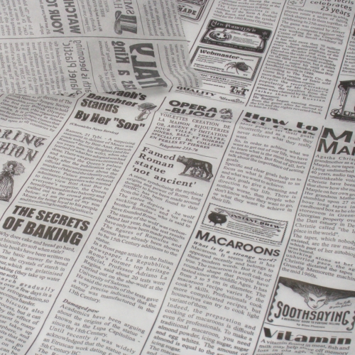 Бумага оберт. 390х390  "Газета" парафинирлванная Чёрная/100/