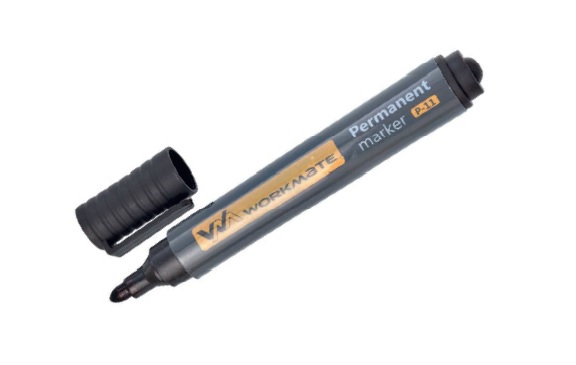 Маркер перман. черный толстый Workmate P-11 /12 шт./