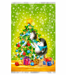 Пакет подарочн. 25х40 "Ёлки-иголки" метал. с рис./100 шт./