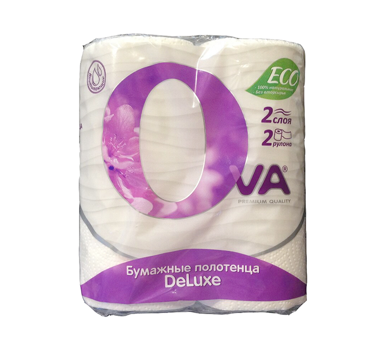 Полотенца бум. "OVA" 2-сл.  2рул.