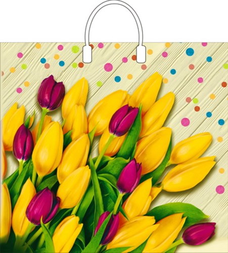 Пакет ПВД пласт.ручка 38х35 " Ля Фам" 90мкр