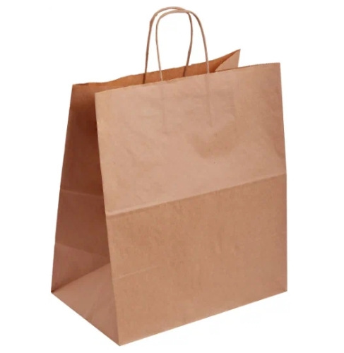 Пакет бумажный крафт с кручёной ручкой 220*120*290 90гр.