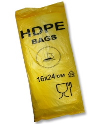 Пакет фасов. ПНД  16х24  8мкн HDPE bags  жёлтая упаковка А