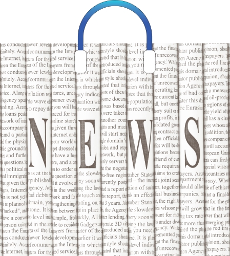 Пакет ПВД пласт.ручка 40х36 "Новости" 110мкн