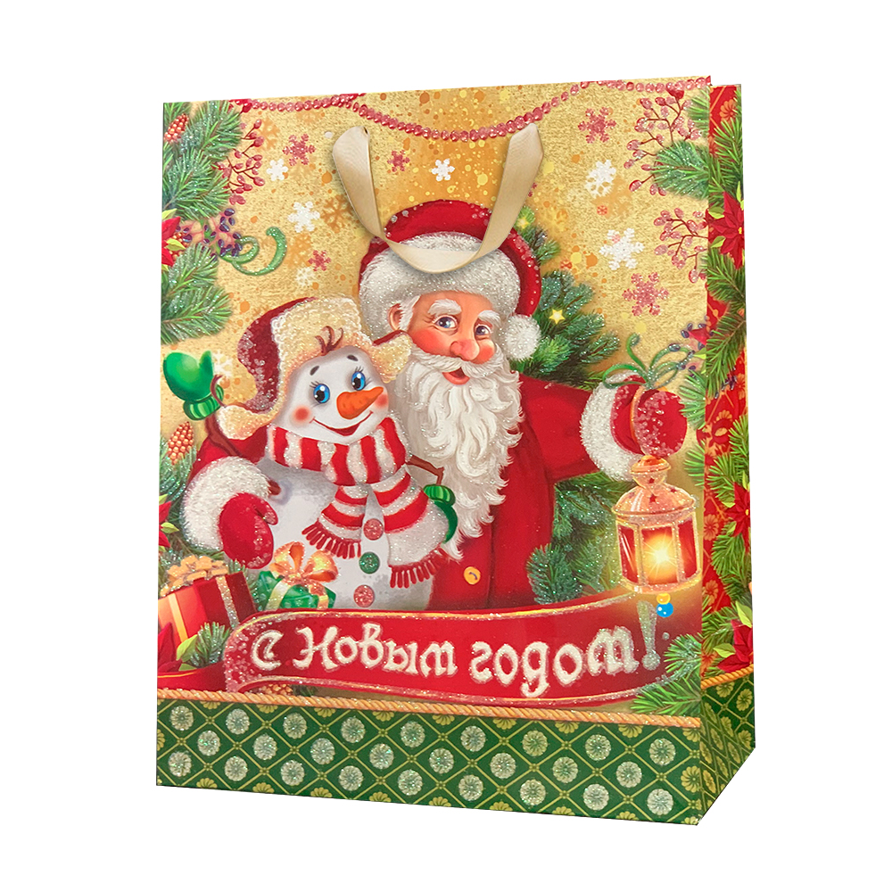 НГ Пакет ламинир. 26,4х13,6х32,7 Новый год Дед Мороз
