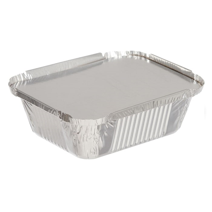 Форма алюминиевая прямоугольная+крышка 144х119х48 430 мл. /100 шт./