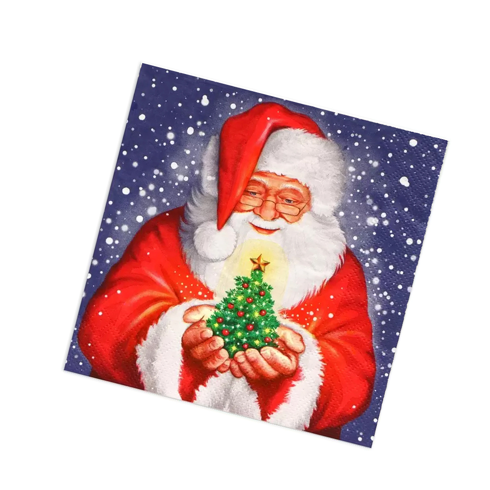 Салфетки 3-сл. 33х33см НГ "Дед Мороз и Новогодняя ель" 20шт.