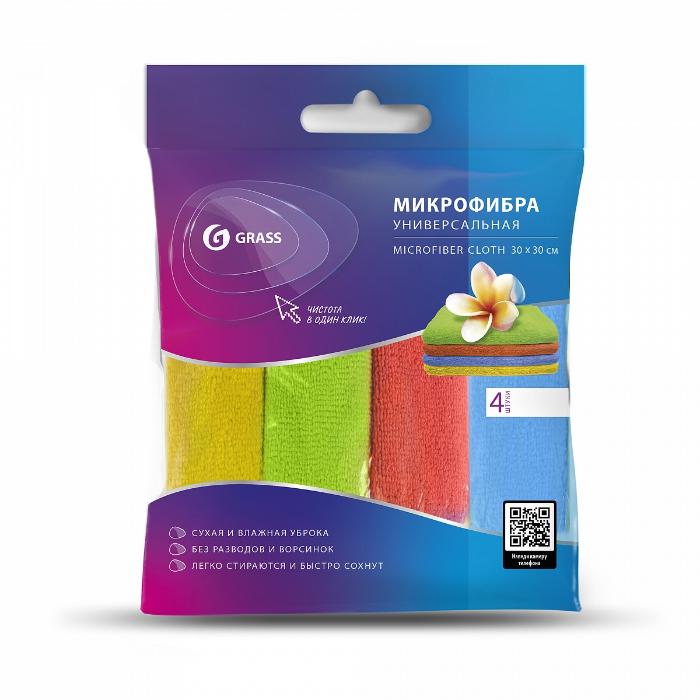 GRASS набор салфеток из микрофибры 30х30 4шт,